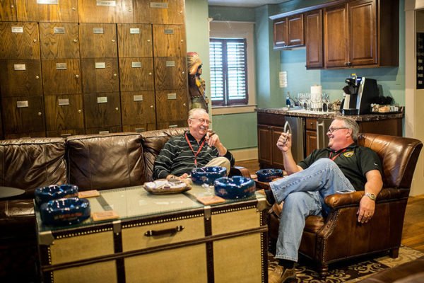 Members enjoy camaraderie in the second floor lounge of Club Ashton.